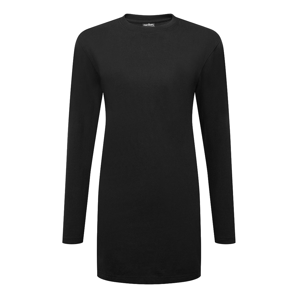 portwest-womens-cotton-modesty-t-shirt-l-s-zwart