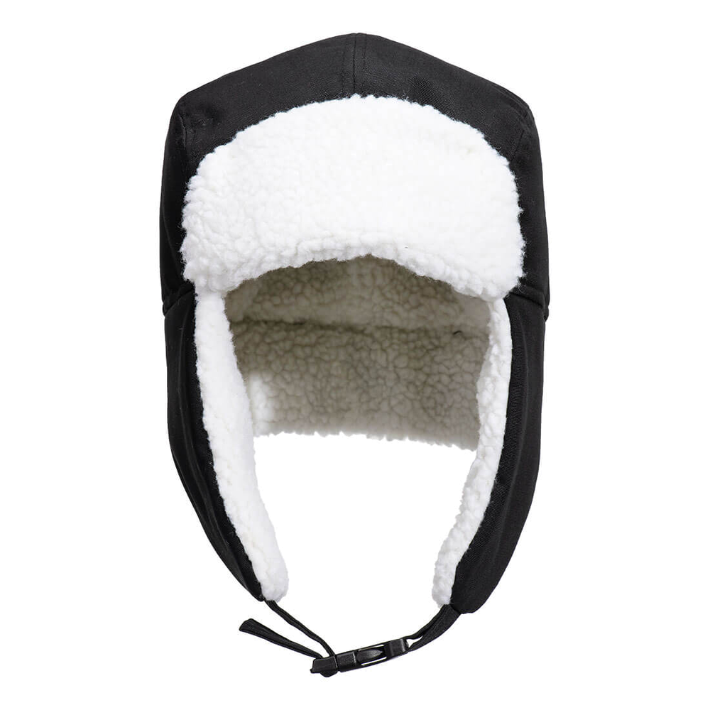portwest-sherpa-lined-trapper-hat-zwart