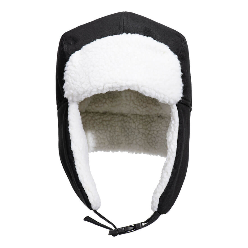 portwest-sherpa-lined-trapper-hat-zwart