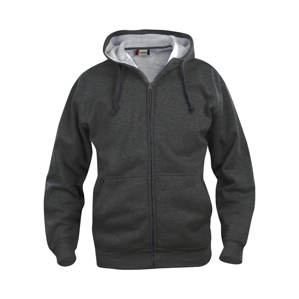 clique-basic-hoody-full-zip-antraciet-melange