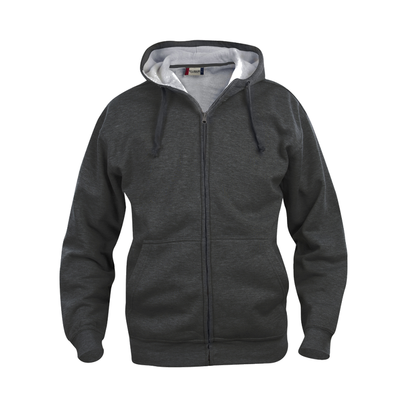 clique-basic-hoody-full-zip-antraciet-melange