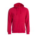 clique-basic-hoody-full-zip-rood