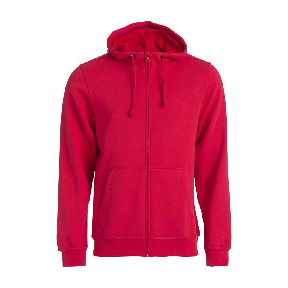 clique-basic-hoody-full-zip-rood