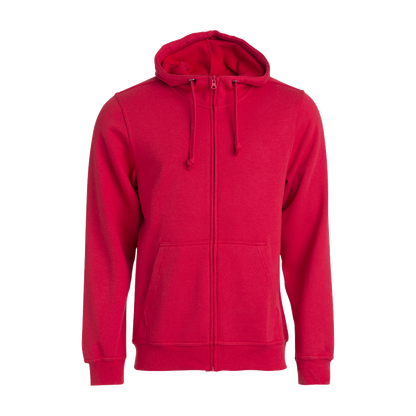 clique-basic-hoody-full-zip-rood