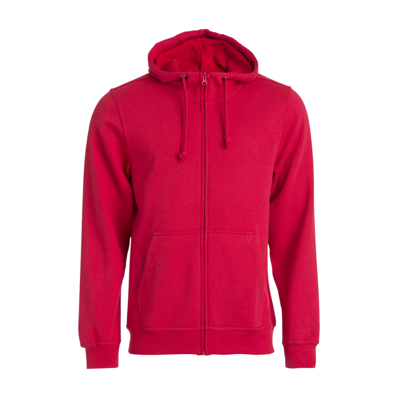 clique-basic-hoody-full-zip-rood