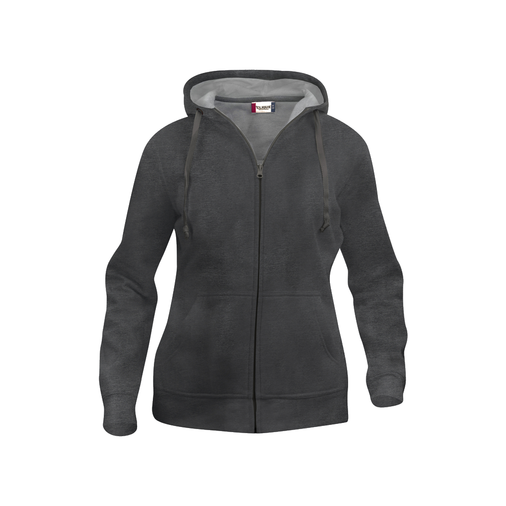 clique-basic-hoody-full-zip-dames-antraciet-melange