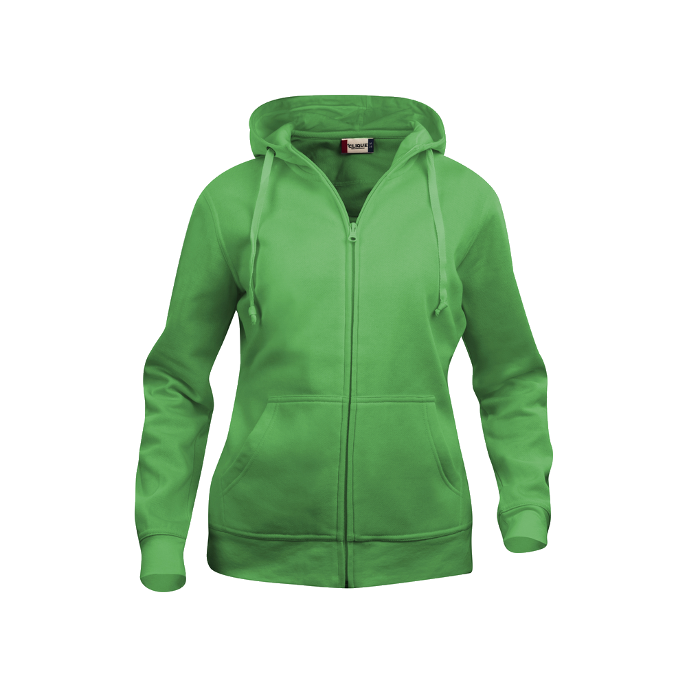 clique-basic-hoody-full-zip-dames-appelgroen