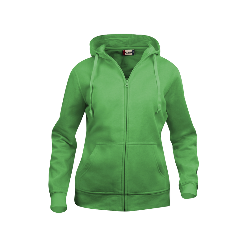clique-basic-hoody-full-zip-dames-appelgroen