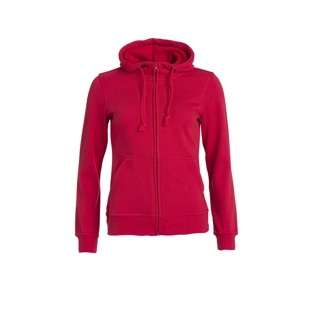 clique-basic-hoody-full-zip-dames-rood