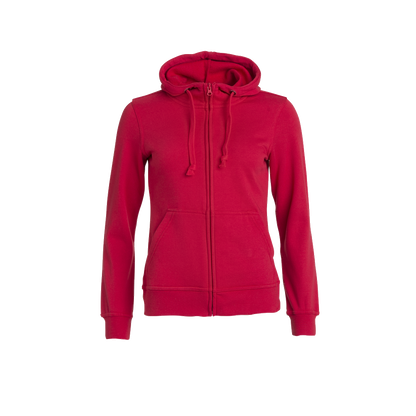 clique-basic-hoody-full-zip-dames-rood