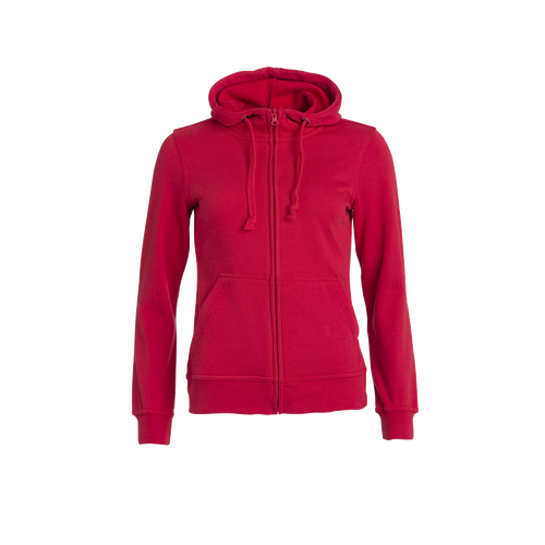 clique-basic-hoody-full-zip-dames-rood