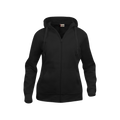 clique-basic-hoody-full-zip-dames-zwart