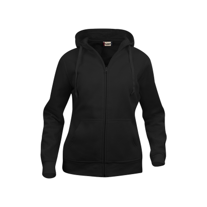 clique-basic-hoody-full-zip-dames-zwart