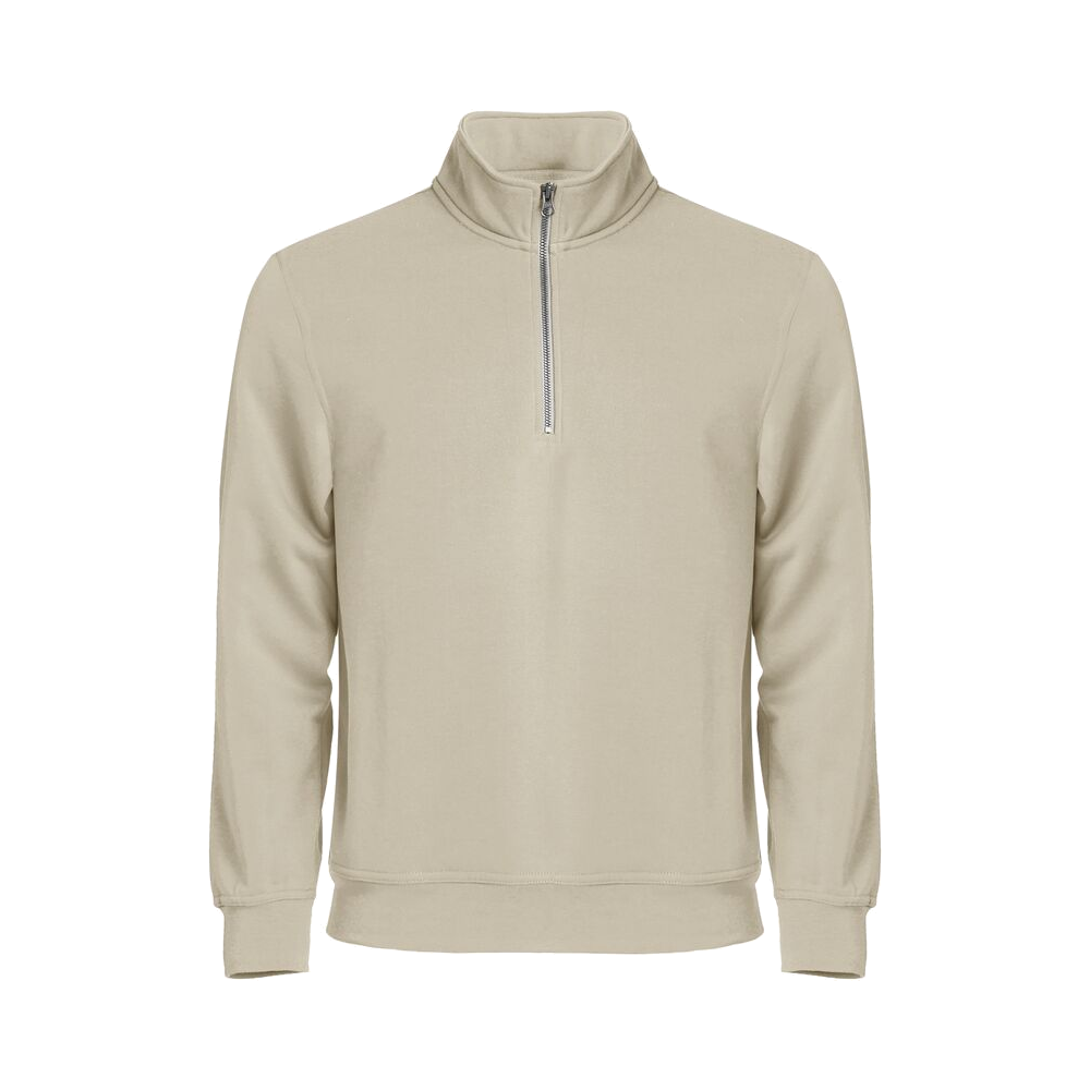 clique-basic-half-zip-licht-khaki
