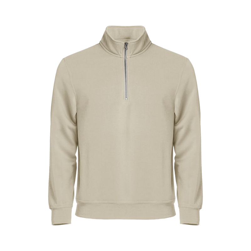 clique-basic-half-zip-licht-khaki