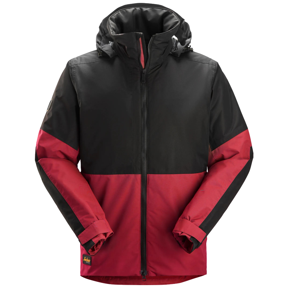snickers-allroundwork-waterdichte-geisoleerde-werkjas-1104-rood-zwart