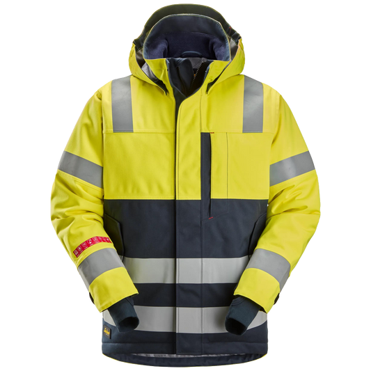 snickers-protecwork-waterdichte-isolerend-jack-met-capuchon-high-vis-klasse-3-1162-geel-navy