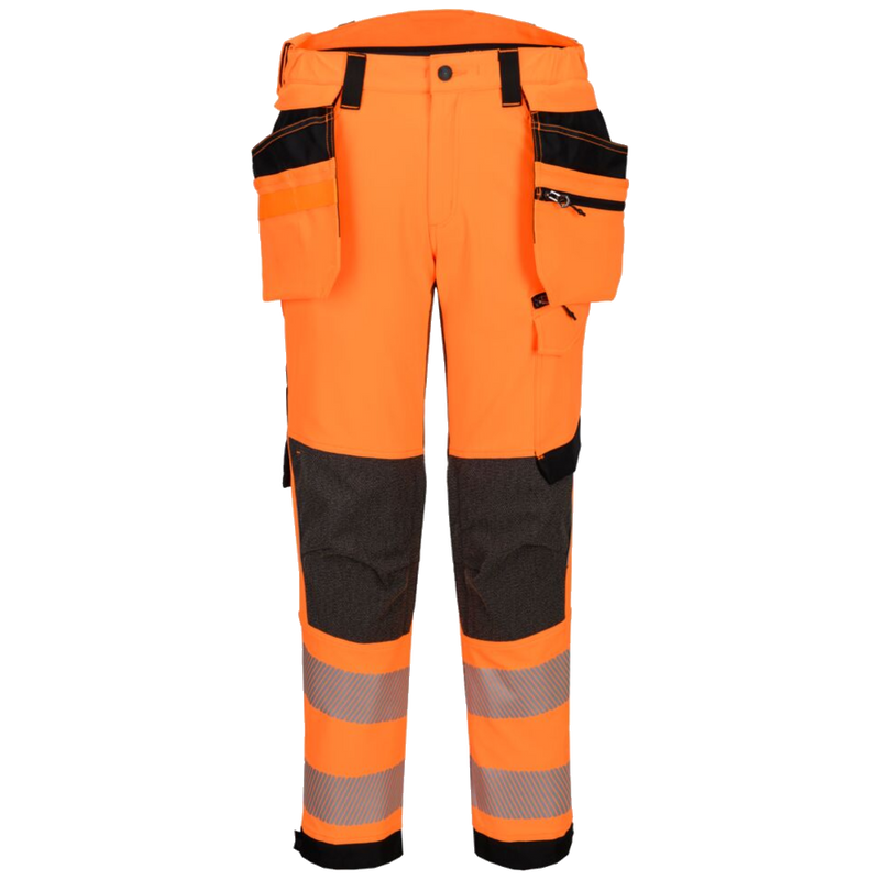 portwest-ev4-hi-vis-stretch-detachable-holster-class-2-werkbroek-oranje-zwart