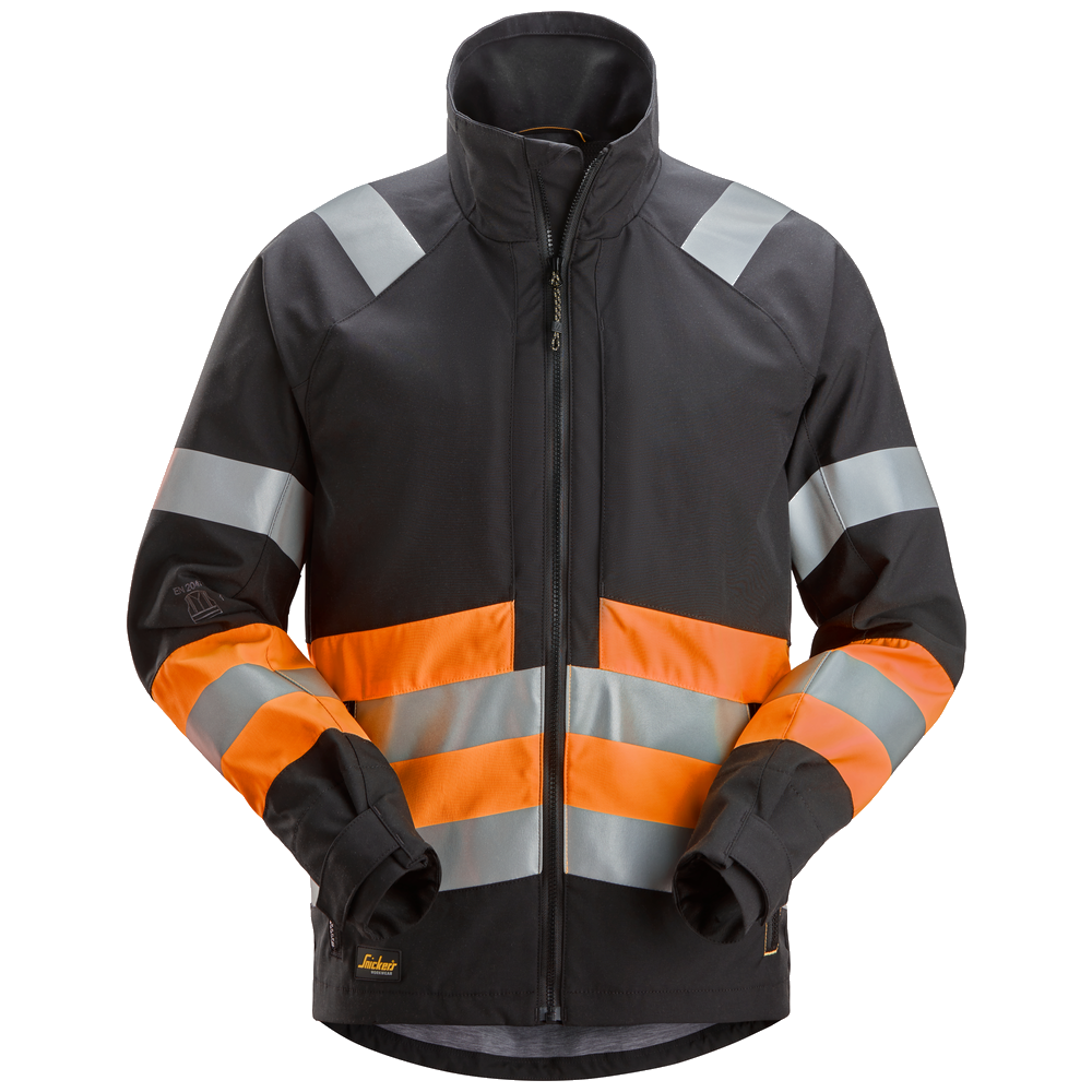 snickers-high-vis-klasse-1-werkjas-1534-zwart-oranje