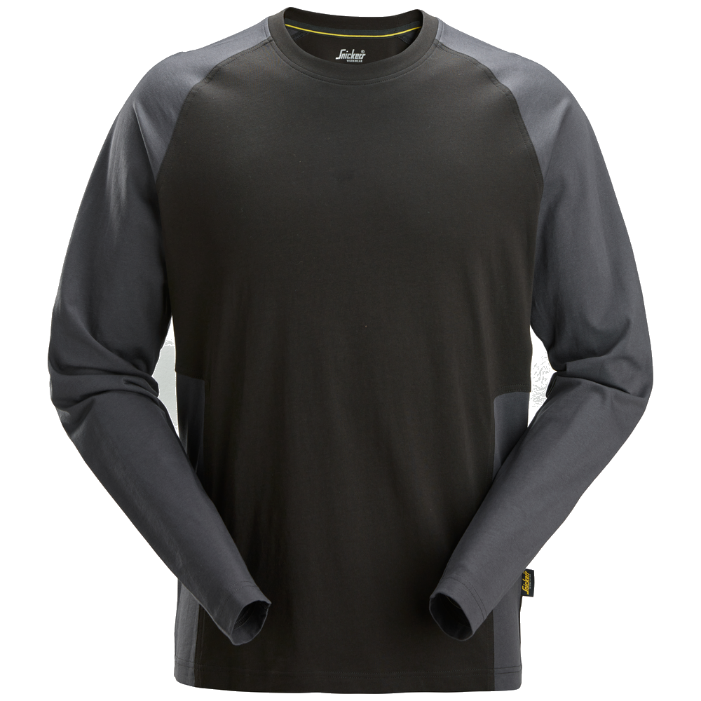 snickers-tweekleurig-t-shirt-met-lange-mouwen-2450-zwart-grijs
