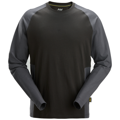snickers-tweekleurig-t-shirt-met-lange-mouwen-2450-zwart-grijs