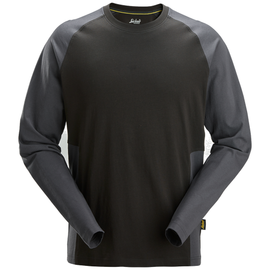 snickers-tweekleurig-t-shirt-met-lange-mouwen-2450-zwart-grijs