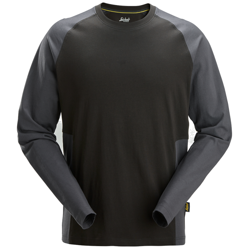snickers-tweekleurig-t-shirt-met-lange-mouwen-2450-zwart-grijs