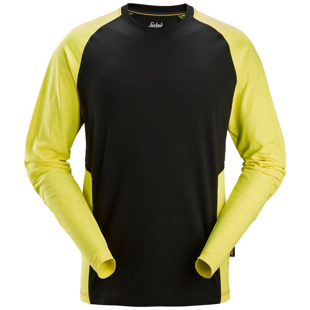 snickers-tweekleurig-t-shirt-met-lange-mouwen-2450-zwart-geel