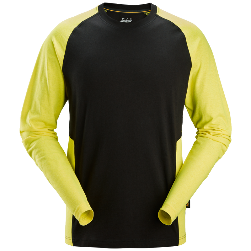 snickers-tweekleurig-t-shirt-met-lange-mouwen-2450-zwart-geel