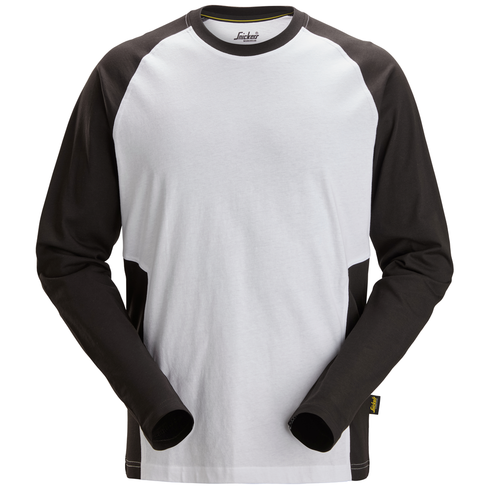 snickers-tweekleurig-t-shirt-met-lange-mouwen-2450-wit-zwart