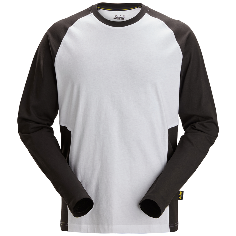 snickers-tweekleurig-t-shirt-met-lange-mouwen-2450-wit-zwart