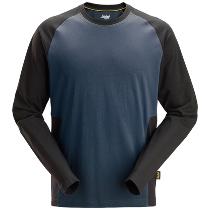 snickers-tweekleurig-t-shirt-met-lange-mouwen-2450-navy-zwart