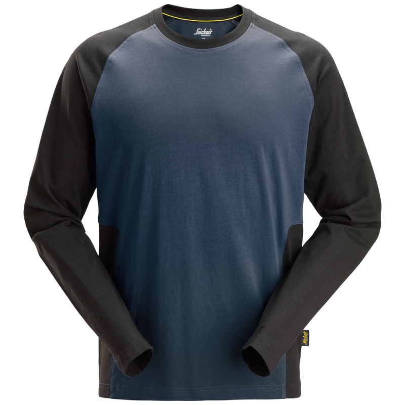 snickers-tweekleurig-t-shirt-met-lange-mouwen-2450-navy-zwart