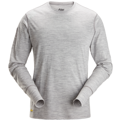 snickers-wollen-t-shirt-met-lange-mouwen-2451-grijsmelange