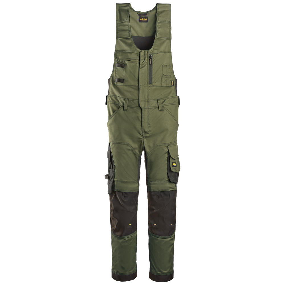 snickers-allroundworkstretch-bodybroek-khakigroen-zwart