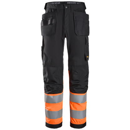 snickers-high-vis-cl1-werkbroek-met-holsterzakken-6239-zwart-oranje