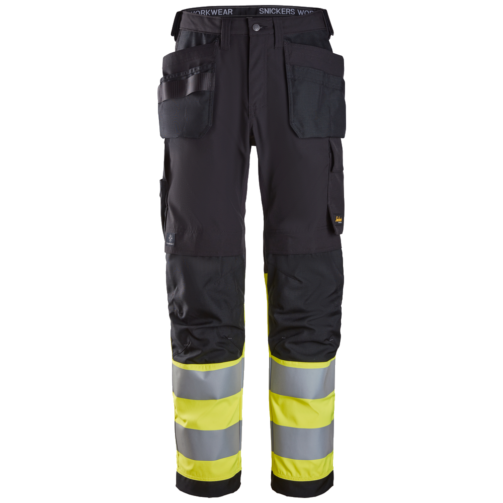 snickers-high-vis-cl1-werkbroek-met-holsterzakken-6239-zwart-geel