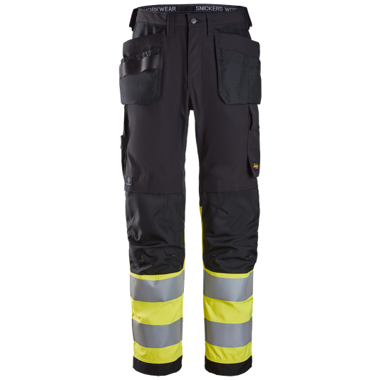 snickers-high-vis-cl1-werkbroek-met-holsterzakken-6239-zwart-geel
