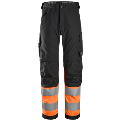 snickers-high-vis-werkbroek-cl1-6339-zwart-oranje