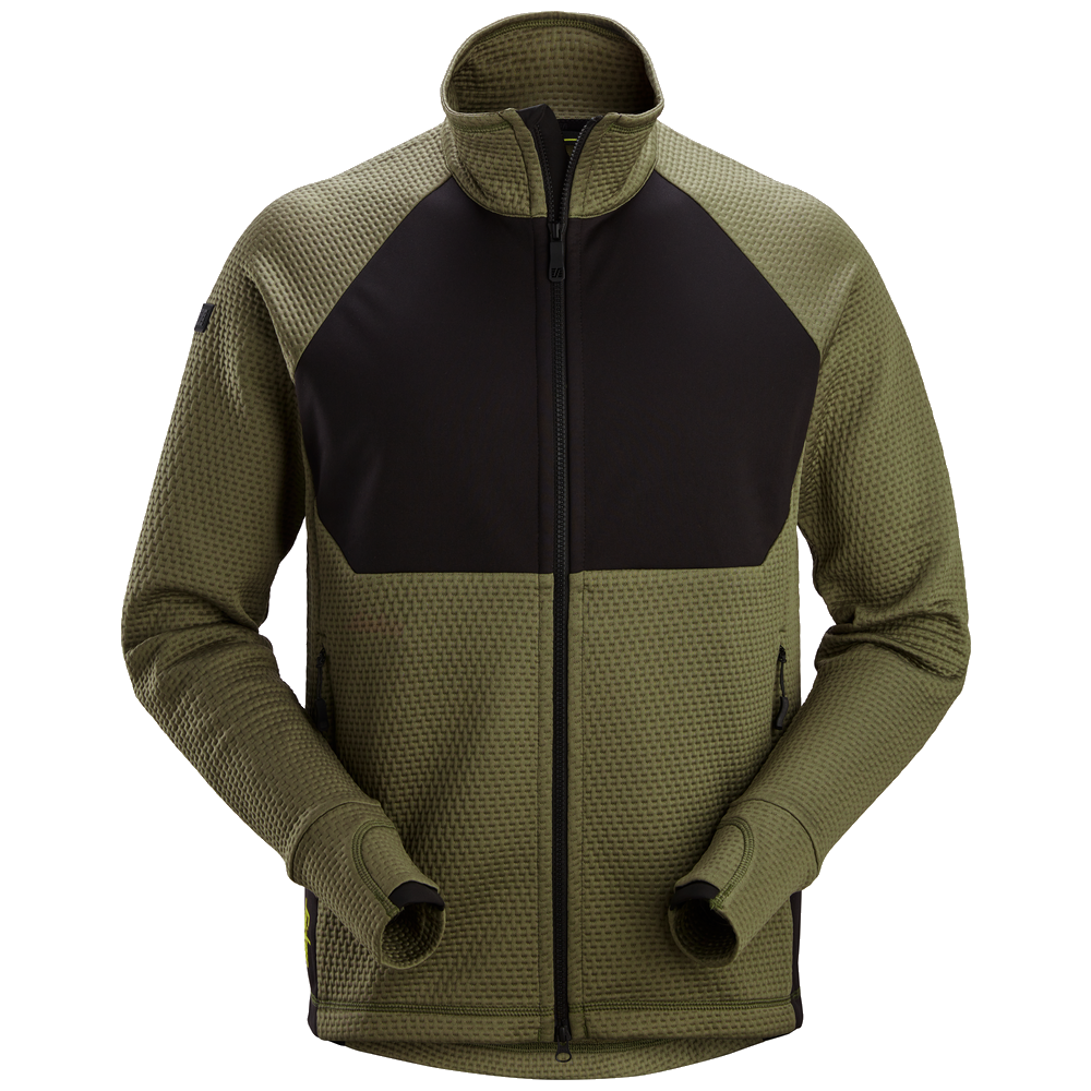 snickers-flexiwork-tussenlaag-jack-khakigroen-zwart