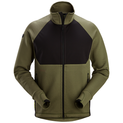 snickers-flexiwork-tussenlaag-jack-khakigroen-zwart