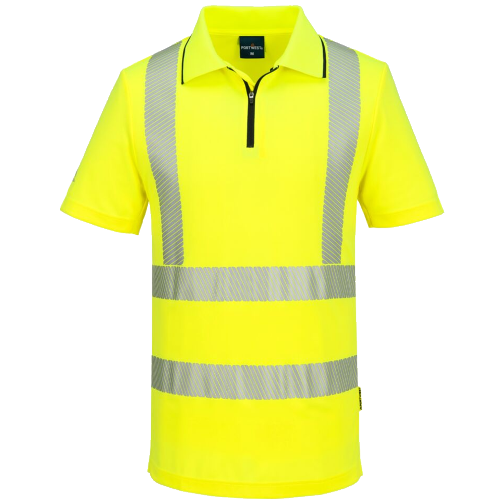 portwest-kx3-sport-hi-vis-zip-polo-shirt-s-s-geel