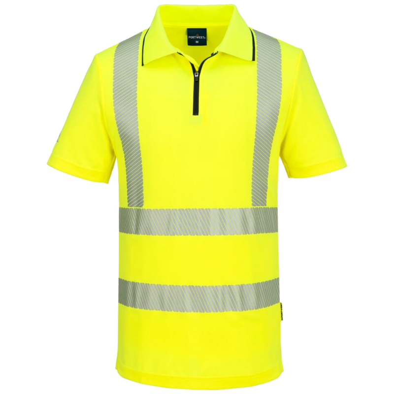 portwest-kx3-sport-hi-vis-zip-polo-shirt-s-s-geel
