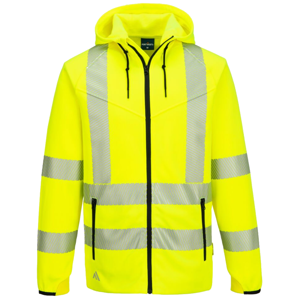 portwest-kx3-sport-hi-vis-zipped-hoodie-geel