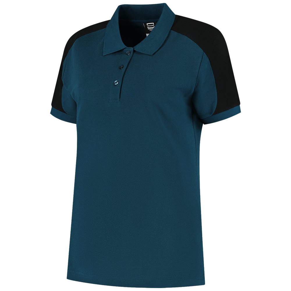 tricorp-redefined-poloshirt-bicolor-dames-206108-teal-zwart