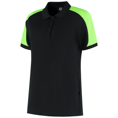tricorp-redefined-poloshirt-bicolor-dames-206108-zwart-lime