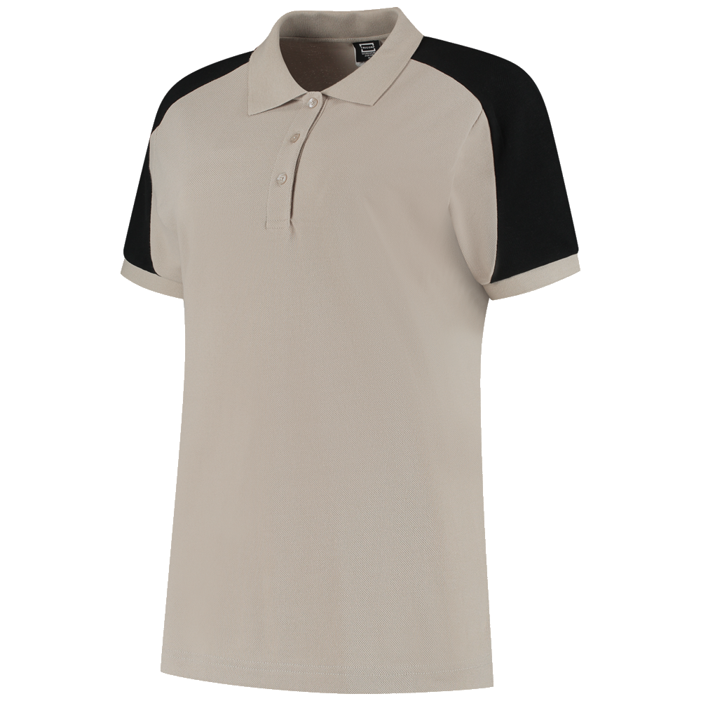 tricorp-redefined-poloshirt-bicolor-dames-206108-zwart-zand