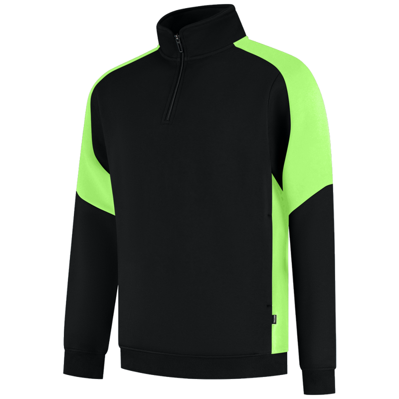 tricorp-redefined-zip-sweater-bicolor-306111-zwart-lime