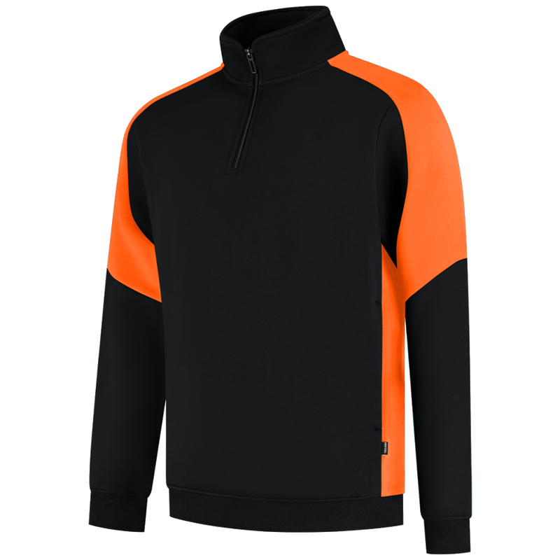 tricorp-redefined-zip-sweater-bicolor-306111-zwart-oranje