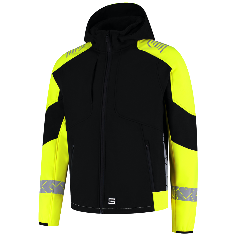 tricorp-redefined-softshell-capuchon-reflective-406111-zwart-geel